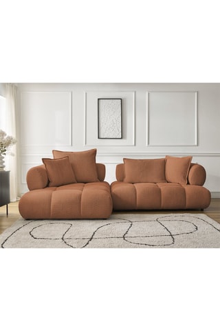 Canapé d’angle gauche Alya - 4 places - En tissu bouclette