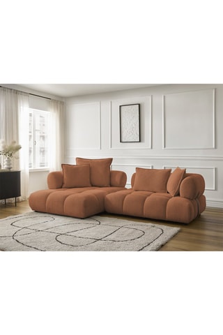 Canapé d’angle gauche Alya - 4 places - En tissu bouclette