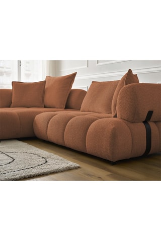 Canapé d’angle gauche Alya - 4 places - En tissu bouclette