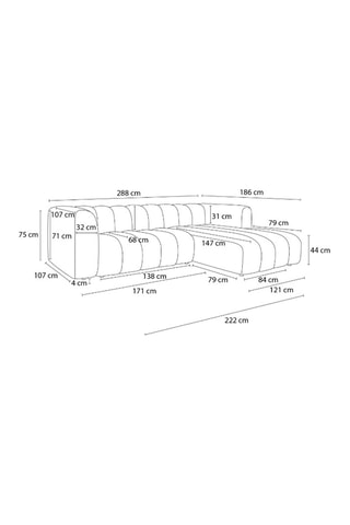 Canapé d’angle droit Talia - Beige - 3 places - En tissu chiné