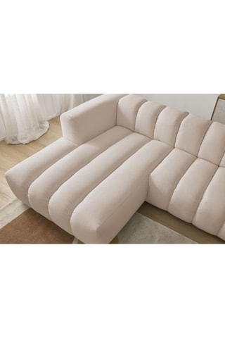 Canapé d’angle gauche Talia - Beige - 3 places - En tissu chiné