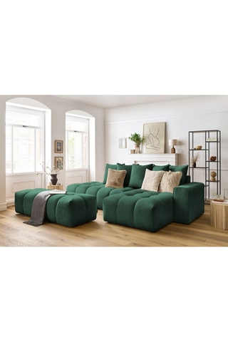 Canapé d'angle droit et pouf Mont-Blanc - 
Vert