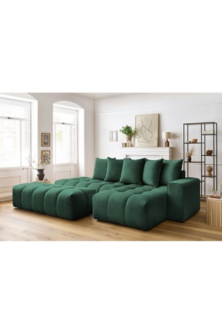 Canapé d'angle droit et pouf Mont-Blanc - 
Vert