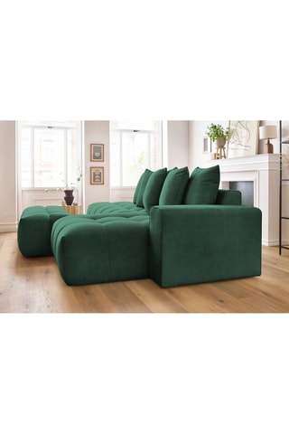 Canapé d'angle droit et pouf Mont-Blanc - 
Vert