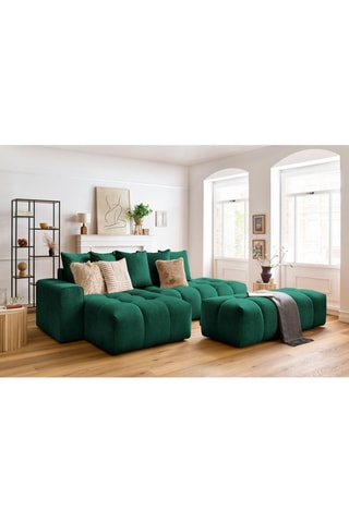 Canapé d'angle gauche et pouf Mont-Blanc - 
Vert