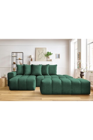 Canapé d'angle gauche et pouf Mont-Blanc - 
Vert