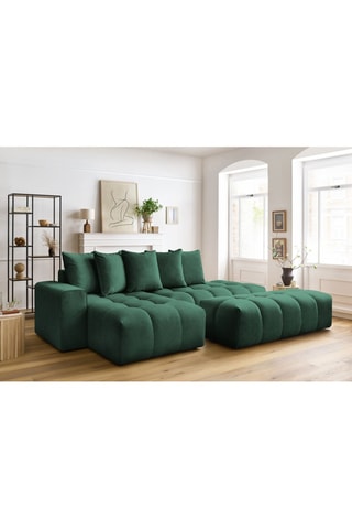 Canapé d'angle gauche et pouf Mont-Blanc - 
Vert