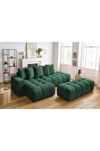 Canapé d'angle gauche et pouf Mont-Blanc - 
Vert