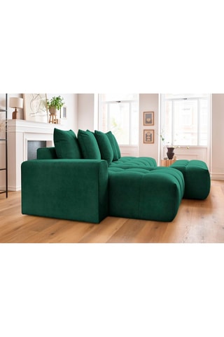 Canapé d'angle gauche et pouf Mont-Blanc - 
Vert