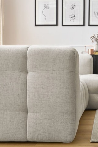 Canapé d'angle droit avec pouf Cloud - Beige