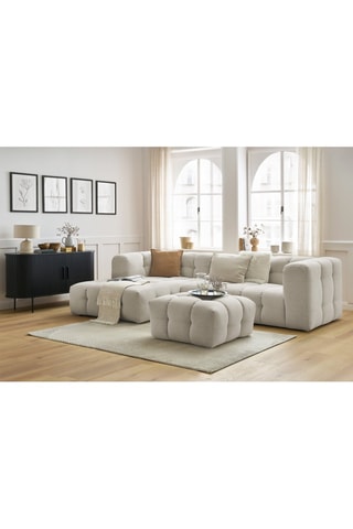 Canapé d'angle gauche avec pouf Cloud - Beige