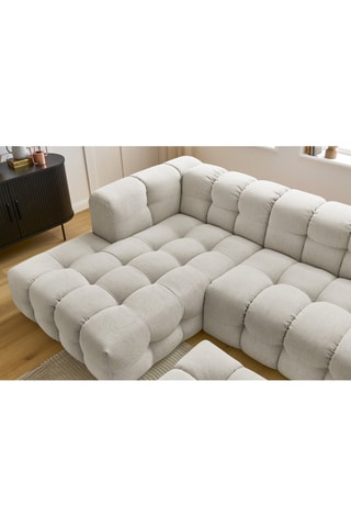 Canapé d'angle gauche avec pouf Cloud - Beige