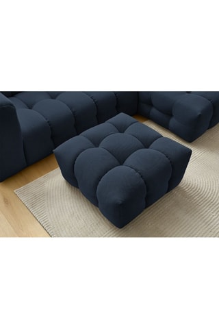 Canapé d'angle droit avec pouf Cloud - Bleu foncé