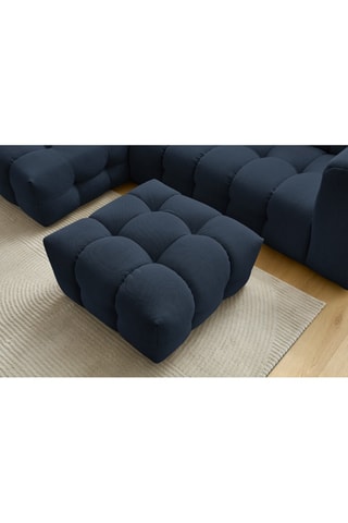 Canapé d'angle gauche avec pouf Cloud - Bleu foncé