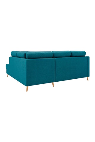 Canapé d'angle droit convertible Sweden - Bleu canard - Couchage 130 x 200 cm