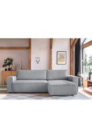 Canapé d'angle réversible convertible Nihad - Gris clair - Couchage 231 x 130 cm