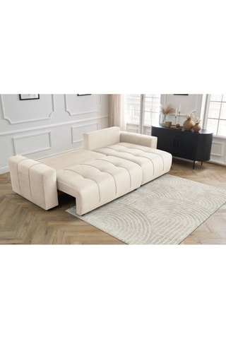 Canapé d'angle réversible convertible  Arsene - Beige - Couchage 135 x 232 cm