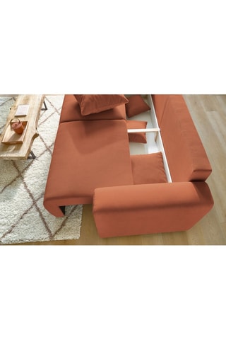 Canapé convertible et pouf Envy - Terracotta - Couchage 152 x 190 cm