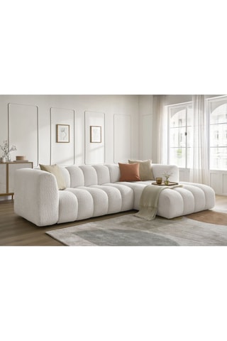 Canapé d'angle droit Talia - Blanc