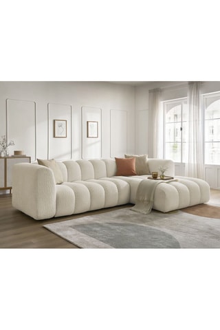 Canapé d'angle droit Talia - Beige