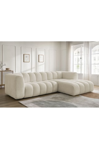 Canapé d'angle droit Talia - Beige