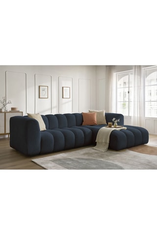 Canapé d'angle droit  Talia - Bleu foncé