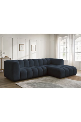 Canapé d'angle droit  Talia - Bleu foncé