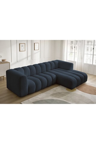 Canapé d'angle droit  Talia - Bleu foncé