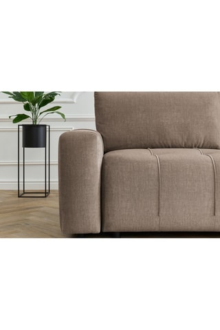 Canapé d'angle droit convertible Arsene - Taupe - Couchage 135 x 204 cm