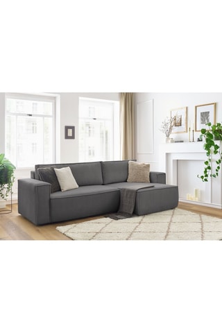 Canapé d'angle réversible convertible Nihad - Gris foncé - Couchage 231 x 130 cm