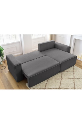 Canapé d'angle réversible convertible Nihad - Gris foncé - Couchage 231 x 130 cm