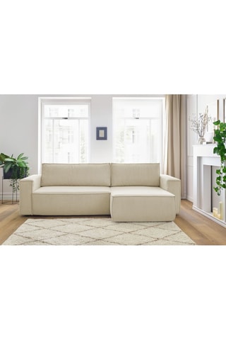 Canapé d'angle réversible convertible Nihad - Crème - Couchage 231 x 130 cm