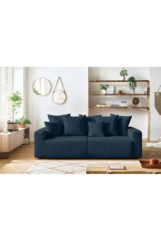 Canapé convertible et pouf Envy - Bleu foncé - Couchage 152 x 190 cm