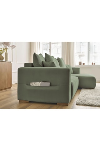 Canapé d'angle réversible convertible Sidonie - Vert - Couchage 231 x 133 cm