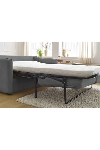 Canapé convertible Lenny - Gris foncé - 2 places  - Tissu toucher doux - Couchage 140 x 190 cm