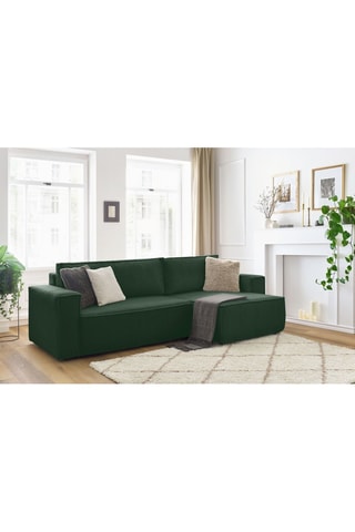 Canapé d'angle réversible convertible Nihad - Vert foncé - Couchage 231 x 130 cm