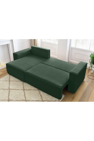 Canapé d'angle réversible convertible Nihad - Vert foncé - Couchage 231 x 130 cm
