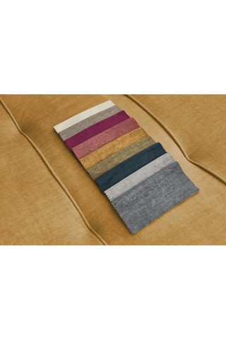 Canapé droit convertible Arsène - Jaune - 3 places - En tissu velours