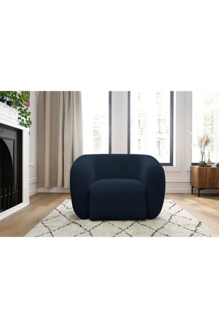 Fauteuil Celine - Bleu foncé - En tissu