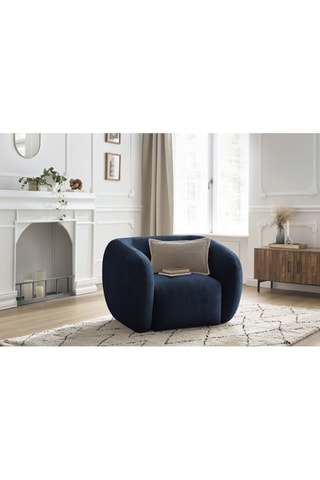 Fauteuil Celine - Bleu foncé - En tissu texturé