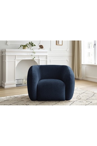 Fauteuil Celine - Bleu foncé - En tissu texturé