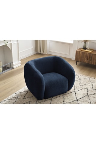 Fauteuil Celine - Bleu foncé - En tissu texturé