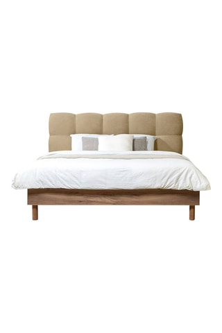 Lit et bout de lit Kumo - Beige et imitation bois