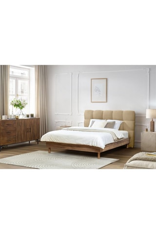 Lit Kumo - Beige et imitation bois