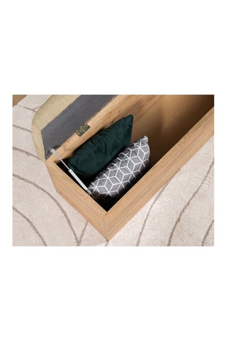 Banc-coffre en bois Kumo - Beige - En tissu