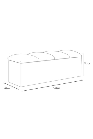 Banc-coffre en bois Kumo - Beige - En tissu