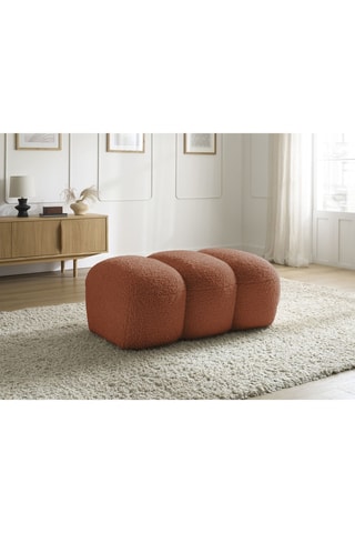 Pouf Hippolyte - Orange - En tissu bouclette