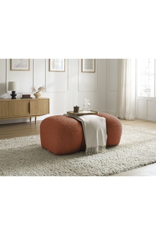 Pouf Hippolyte - Orange - En tissu bouclette