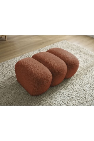 Pouf Hippolyte - Orange - En tissu bouclette
