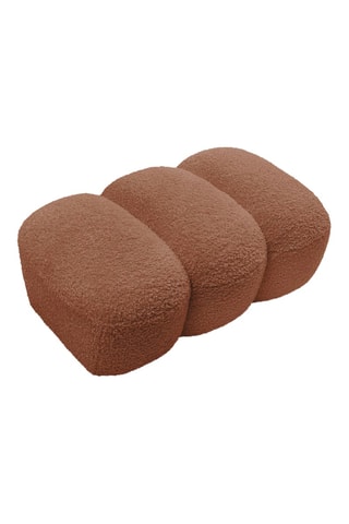 Pouf Hippolyte - Orange - En tissu bouclette